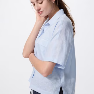 Premium Linen Skipper Boxy Shirt | Short Sleeve